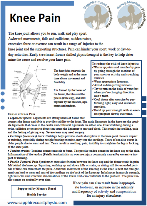 Knee Pain Brochure