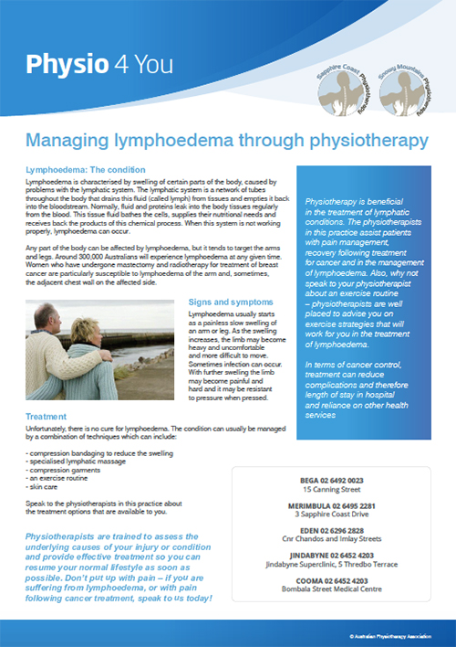 Physio 4 You Brochure - Lymphoedema