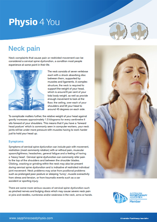 Neck Pain - Physio 4 You Brochure