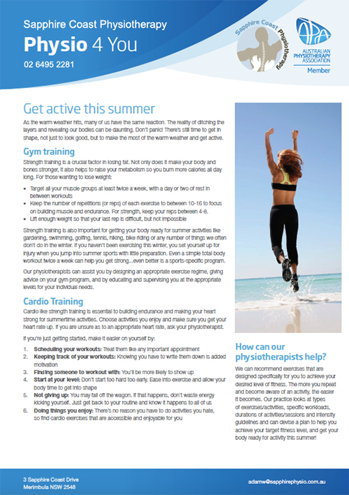 Physion 4 You Brochure - Active for Summer
