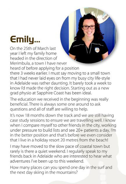 New Graduate Physio Story by Emily